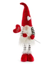 Love Standing Gnome Figurine  22&quot; High Red with Heart Shaped Lollipop - £36.96 GBP