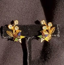VTG 10 K Gold Order of the Eastern Star Screw-Back Earrings-Masonic OES  - $74.25