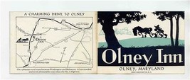 Olney Inn Restaurant Advertising Card Maryland 1948 Olney Farm  - £17.16 GBP