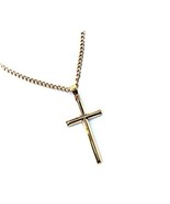 24K Gold Chain Style Cross Pendant Necklace Solid plated for - £282.08 GBP