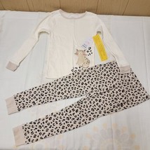 Wonder Nation 2 pc Pajama Set Cream with Cheetah Print Cat sz 5T NWT - £15.09 GBP