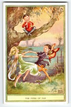 Fairies Lovers Postcard Fairy Fantasy Pipes Of Pan Rene Cloke Valentine &amp; Sons - £12.69 GBP