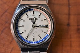 Serviced Vintage 70s Pepsi Vibe Seiko 5 Automatic Watch, Japan  6309 mov... - $209.00
