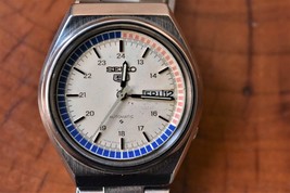 Serviced Vintage 70s Pepsi Vibe Seiko 5 Automatic Watch, Japan  6309 mov... - £163.78 GBP