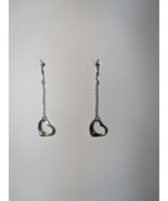 Silver Heart Dangle Earrings - $13.60 CAD