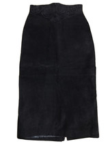 Express Black Suede Pencil Skirt, Lined, Size 9/10, 3/4 length below kne... - $12.38