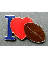 NFL FOOTBALL I LOVE FOOTBALL HEART LOGO LAPEL PIN BADGE 1 INCH - $5.94