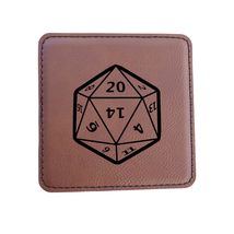 Coaster - D20 - SET OF 2 - Leather or Stitched Cork (Stitched Cork/Black) - $16.65