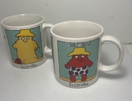 US Concepts Vintage Florida Funny Beach Themed Coffee Mugs 12 oz Lot of ... - $13.46