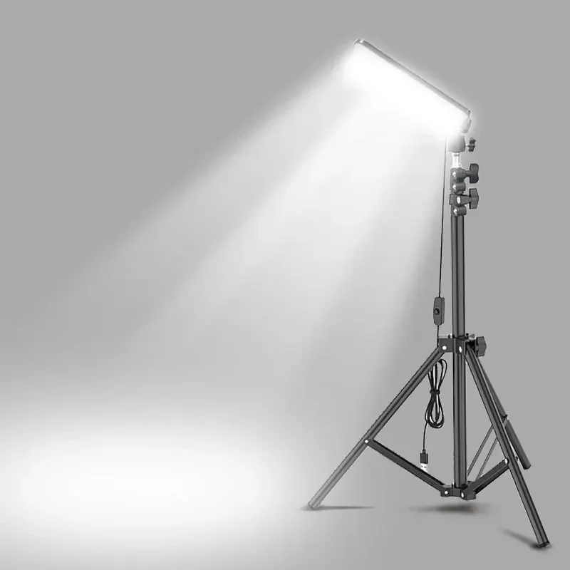 Light Adjustable Stand Lamp Camping Light Photography Tripod Portable Barbecue - £33.02 GBP