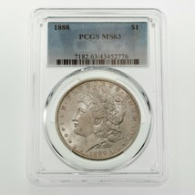 1888 Silver Morgan Dollar Graded by PCGS as MS-63! Gorgeous Coin - £121.93 GBP