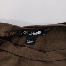 Fashion Nova EMPIRE STATE Women's Brown Cotton Blend Long Sleeve T-Shirt Size L image 4