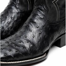ALABAMA Genuine Ostrich Skin Cowboy Boot from the Western Collection Black image 8