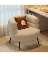 Comfortable Sofa Chair, Lamb Faux Fur Warm Cozy Chair, Designer Luxury C... - $481.54 CAD