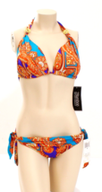 2Bamboo Swim 2-Piece Multi Color Halter Bikini Swim Suit Women&#39;s M D Cup... - $79.19