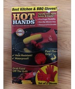 Hot Hands Heat Resistant Red Silicone Kitchen BBQ Gloves Mitts As Seen O... - $9.90