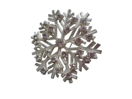 Costume Silver  &quot;Rhinestone&quot; snowflake Brooch Pin Jewelry - $224.81 MXN