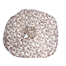 1940s Silk Full Circle Skirt Fab 40s Print Mocha Pink White Poppy Poppies - $138.60