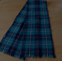 VINTAGE WOOLRICH RECTANGULAR WOOL PLAID SCARF W/FRINGE-EXCELLENT-58&quot;x9 3... - $14.01