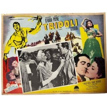 Vintage Tripoli John Payne Margaret O&#39;Hara Mexican Movie Lobby Card - $23.17