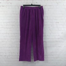 Alfred Dunner Pants Womens 12 Purple Straight Pull On Casual Pockets Cor... - $21.88