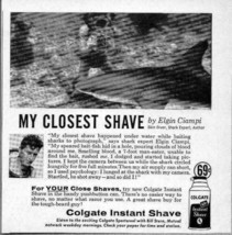 1958 Print Ad Colgate Instant Shave Skin Diver Photographs Shark - £8.26 GBP