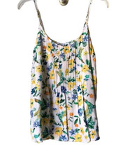 Old Navy Floral Tank Top w/ Birds with pleats Size Medium - £5.92 GBP