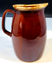 Vintage Hull Oven Proof Brown Drip Glaze Ceramic Pitcher USA Pottery 6 1/2&quot; - £19.45 GBP