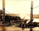 RPPC Chippewa Fiume Dam Powerhouse Costruzione Cornell Wi 1912 Cartolina... - £34.35 GBP