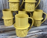 VTG Planters Mr Peanut Plastic Cup - Gold Mustard Yellow Tan - Lot of On... - $8.79