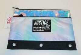 Justice Girls Purple Tie Dye Pencil Pouch Bag New Stars Case School - £10.24 GBP