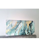 Contemporary Jewelled Gloss Wall Art Turquoise Grey - $87.64