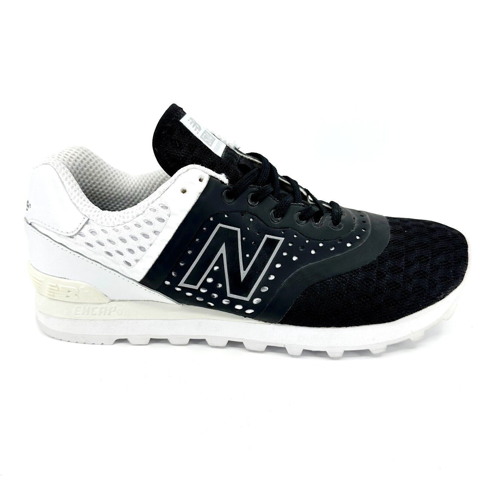 New Balance 574 Re-Engineered Black White Retro Mens Sneakers MTL574MB