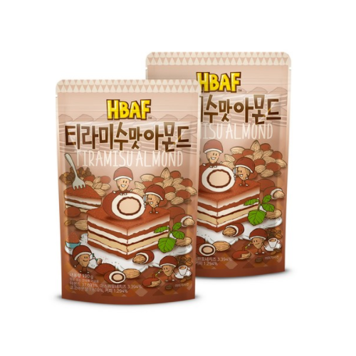 HBAF Nuts Tiramisu Flavor Almond 190g*2ea 티라미수맛 아몬드 - $39.49