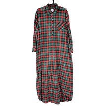 Pajamagram Nightshirt S Womens Plaid Green Red Christmas Long Sleeve Fla... - £20.46 GBP