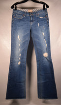 Paige Womens Laurel Canyon Driftwood Distressed Blue Jeans 28 x 33 - $48.51