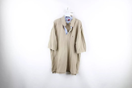 Vintage 90s Tommy Hilfiger Mens 2XL XXL Faded Collared Golf Polo Shirt Beige - $29.65