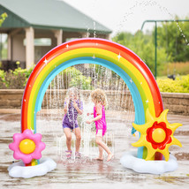 Inflatable Rainbow Sprinkler Summer Outdoor Kids Spray Water Toy Yard Pa... - $89.99