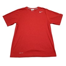 Nike Shirt Mens S Red Tee Dri-Fit Workout Gym Basketball Activewear - $18.69