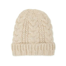 Time And Tru Women&#39;s Solid Cable Knit Beanie Hat Oatmeal Heather New - £12.33 GBP
