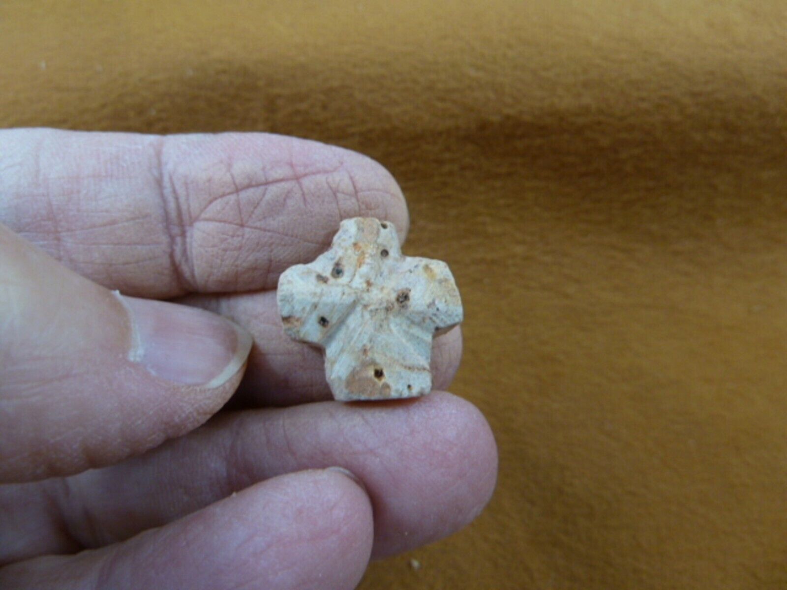 CR594-15) 3/4&quot; Fairy Stone CHRISTIAN CROSS Staurolite Lucky Crystal luck... - $14.95