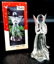 International Silver Company Crystal Angel Figurine clear glass  Christmas 7&quot; - £19.77 GBP