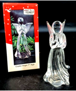 International Silver Company Crystal Angel Figurine clear glass  Christm... - £19.37 GBP
