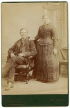 Circa 1890&#39;S Cabinet Card Older Couple Victorian Clothing Hoover Oak Harbor, Oh - £7.57 GBP