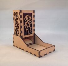 Dragon v6 Dice Tower and Tray Purple Acrylic Window COMPACT DESIGN Laser... - $29.69