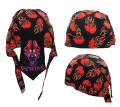 BUY 1 GET ONE VTWIN ENGINE TWIN GIRLS BANDANNA CAP #221 hat BIKER dorag ... - $4.70