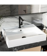 Cpingao 24&quot;X19&quot; Rectangle Vessel Sink With Faucet Hole, Matte White, 2241A - £252.47 GBP