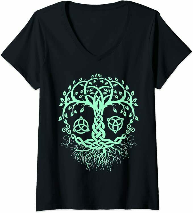 Primary image for Celtic Tree of Life Green Tree T-SHIRT YGGDRASIL Viking Wiccan New Womens 2XL-XL