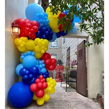 Blue Red Yellow Balloons Garland Arch Kit - Diy 142Pcs Balloon For Baby Shower B - £23.97 GBP