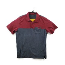 Oakley Two Tone Color Block Short Sleeve Polo Shirt Mens Size Large Maroon Gray - £19.74 GBP